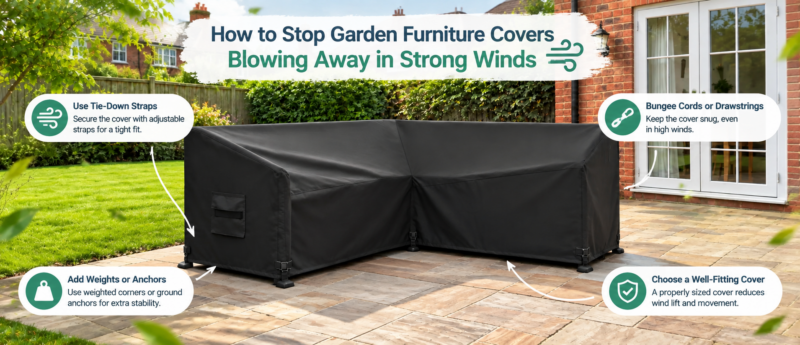 Stop Garden Furniture Covers Blowing Away in Strong Winds