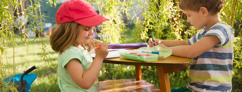 Boy & Girl drawing together