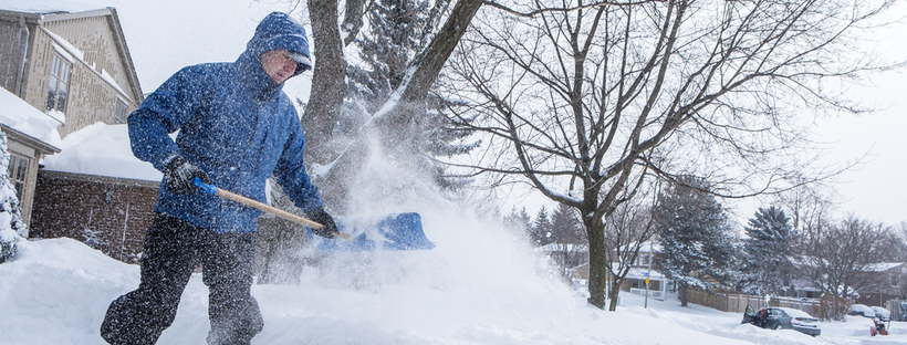 Man shovelling snow