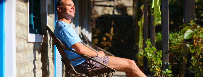 Man relaxing on chair