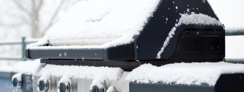 Snow covered grill